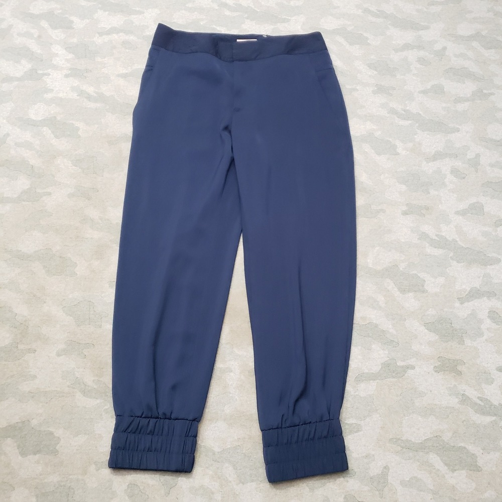 Helmut Lang Jogger Pants Women Medium Blue Pockets Pull On Tapered Leg